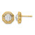 Rhodium-Plated 14K Two-Tone Gold 0.756ct Lab-Grown Diamond Octogon Halo Stud Earrings, 11.05 mm