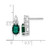 Rhodium-Plated 14K White Gold 0.174ct Diamond and 7 x 5 mm Oval May/Lab-Created Emerald Stud Earrings, 13.6 mm - View 3