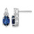 Rhodium-Plated 14K White Gold 0.174ct Diamond and 7 x 5 mm Oval September/Lab-Created Sapphire Stud Earrings, 13.6 mm