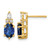 14K Yellow Gold 0.174ct Diamond and 7 x 5 mm Oval September/Lab-Created Sapphire Stud Earrings, 13.6 mm