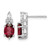 Rhodium-Plated 14K White Gold 0.174ct Diamond and 7 x 5 mm Oval January/Garnet Post Drop Earrings, 13.6 mm