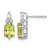 Rhodium-Plated 14K White Gold 0.174ct Diamond and 7 x 5 mm Oval August/Peridot Post Drop Earrings, 13.6 mm