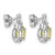 Rhodium-Plated 14K White Gold 0.174ct Diamond and 7 x 5 mm Oval August/Peridot Post Drop Earrings, 13.6 mm - View 4