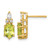 14K Yellow Gold 0.174ct Diamond and 7 x 5 mm Oval August/Peridot Post Drop Earrings, 13.6 mm