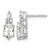 Rhodium-Plated 14K White Gold 0.174ct Diamond and 7 x 5 mm Oval April/White Topaz Post Drop Earrings, 13.6 mm