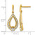 14K Yellow Gold 0.981ct Lab-Grown Diamond Teardrop Post Dangle Earrings, 27.1 mm - View 4