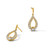 14K Yellow Gold 0.981ct Lab-Grown Diamond Teardrop Post Dangle Earrings, 27.1 mm - View 6