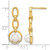 14K Yellow Gold Polished 0.096ct Diamond and White Cultured Freshwater Pearl Open Circle Dangle Earrings, 24.3 mm - View 3