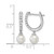 Rhodium-Plated 14K White Gold 0.096ct Lab-Grown Diamond and 5.50 mm Round Cultured Freshwater Pearl Hinged Hoop Drop Earrings, 20 mm Long - View 4