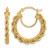 14K Yellow Gold Polished and Diamond-Cut Rope 2.95 mm Hoop Earrings, 25 mm Long