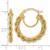 14K Yellow Gold Polished and Diamond-Cut Rope 2.95 mm Hoop Earrings, 25 mm Long - View 3