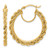 14K Yellow Gold Polished and Diamond-Cut Rope 2.95 mm Hoop Earrings, 30 mm Long