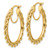 14K Yellow Gold Polished and Diamond-Cut Rope 2.95 mm Hoop Earrings, 30 mm Long - View 2