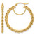 14K Yellow Gold Polished and Diamond-Cut Rope 2.95 mm Hoop Earrings, 40 mm Long