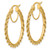 14K Yellow Gold Polished and Diamond-Cut Rope 2.95 mm Hoop Earrings, 40 mm Long - View 2