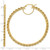 14K Yellow Gold Polished and Diamond-Cut Rope 2.95 mm Hoop Earrings, 60 mm Long - View 3