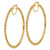 14K Yellow Gold Polished and Diamond-Cut Rope 2.95 mm Hoop Earrings, 70 mm Long - View 2