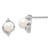 Sterling Silver Cultured Freshwater Pearl & Diamond Stud Earrings, 8 mm