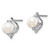 Sterling Silver Cultured Freshwater Pearl & Diamond Stud Earrings, 8 mm - View 2
