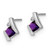 Rhodium-Plated 10K White Gold Amethyst & 0.025ct Diamond Stud Earrings, 9.85 mm - View 2
