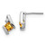 Sterling Silver Citrine & Diamond Stud Earrings, 8 mm