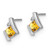 Sterling Silver Citrine & Diamond Stud Earrings, 8 mm - View 2