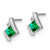 Sterling Silver Lab-Created Emerald & 0.025ct Diamond Stud Earrings, 9.85 mm - View 2