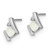Rhodium-Plated 10K White Gold Lab-Created Opal & 0.025ct Diamond Stud Earrings, 9.85 mm - View 2
