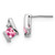 Rhodium-Plated 10K White Gold Created Pink Lab-Created Sapphire & 0.025ct Diamond Stud Earrings, 9.85 mm