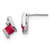 Rhodium-Plated 10K White Gold Lab-Created Ruby & 0.025ct Diamond Stud Earrings, 9.85 mm