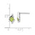 Rhodium-Plated 10K White Gold Peridot & 0.025ct Diamond Stud Earrings, 9.85 mm - View 3