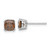 Sterling Silver Rhodium-Plated Brown Diamonore Cubic Zirconia 6 mm Stud Earrings, 6.4 mm Long