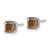 Sterling Silver Rhodium-Plated Brown Diamonore Cubic Zirconia 6 mm Stud Earrings, 6.4 mm Long - View 2