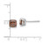 Sterling Silver Rhodium-Plated Brown Diamonore Cubic Zirconia 6 mm Stud Earrings, 6.4 mm Long - View 3