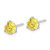 Sterling Silver Rhodium-Plated Diamonore Cubic Zirconia 6.5 mm Yellow Stud Earrings, 7.3 mm Long - View 2