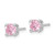 Sterling Silver Rhodium-Plated Diamonore Cubic Zirconia 5 mm Pink Stud Earrings, 5.35 mm Long - View 2