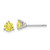 Sterling Silver Rhodium-Plated Diamonore Cubic Zirconia Yellow 5 mm Stud Earrings, 5.8 mm Long