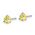 Sterling Silver Rhodium-Plated Diamonore Cubic Zirconia Yellow 5 mm Stud Earrings, 5.8 mm Long - View 2