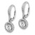 Sterling Silver Rhodium-Plated Diamonore Cubic Zirconia Leverback Halo Dangle Earrings, 26 mm - View 2
