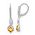 Sterling Silver Citrine & 0.06ct Diamond Leverback Dangle Earrings, 30.7 mm