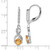 Sterling Silver Citrine & 0.06ct Diamond Leverback Dangle Earrings, 30.7 mm - View 3