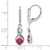 Sterling Silver Lab-Created Ruby & 0.06ct Diamond Leverback Dangle Earrings, 30.7 mm - View 3