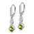 Sterling Silver Peridot & Diamond Drop Leverback Earrings, 28 mm - View 2