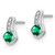 Sterling Silver Lab-Created Emerald & Diamond Stud Earrings, 9 mm - View 2
