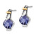 Sterling Silver and Gold-Tone Lab-Created Blue Stone Post Drop Earrings, 17.4 mm - View 2