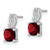 Sterling Silver Garnet and Diamond Stud Earrings (China Stamp), 11 mm - View 2