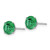 Rhodium-Plated 14K White Gold Lab-Created Emerald Stud Earrings, 5 mm - View 2