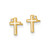 14K Yellow Gold Madi K Polished White Enameled Cubic Zirconia Cross Children'S Stud Earrings, 7.05 mm - View 2