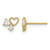 14K Yellow Gold Madi K Polished Cubic Zirconia Hearts Children'S Stud Earrings, 6.15 mm