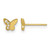 14K Yellow Gold Madi K Polished Cubic Zirconia Butterfly Children'S Stud Earrings, 5.05 mm